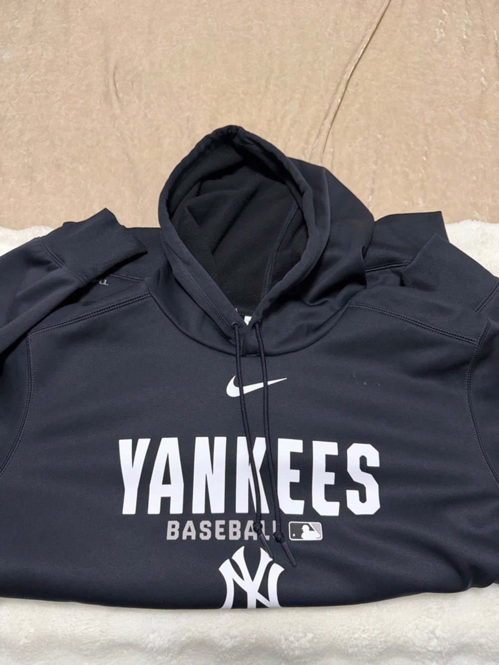 Nike Black Yankees Baseball Hoodie with White Logos